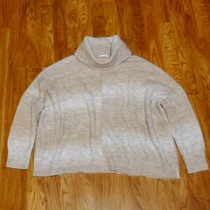 Calvin Klein Oversized Boxy Cowl Neck Sweater Womens Size XS Tan Gray Neutral